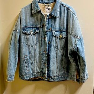 Sherpa lined winter jean jacket